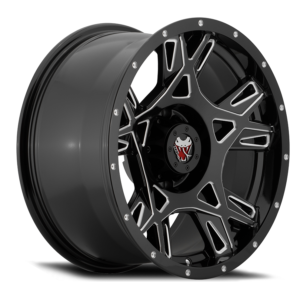 Mamba M24 Wheel Gloss Black w/ Ball Cut Accents 20x12 -44 8x165.1