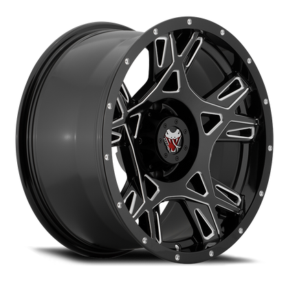Mamba M24 Wheel Gloss Black w/ Ball Cut Accents 20x12 -44 8x165.1