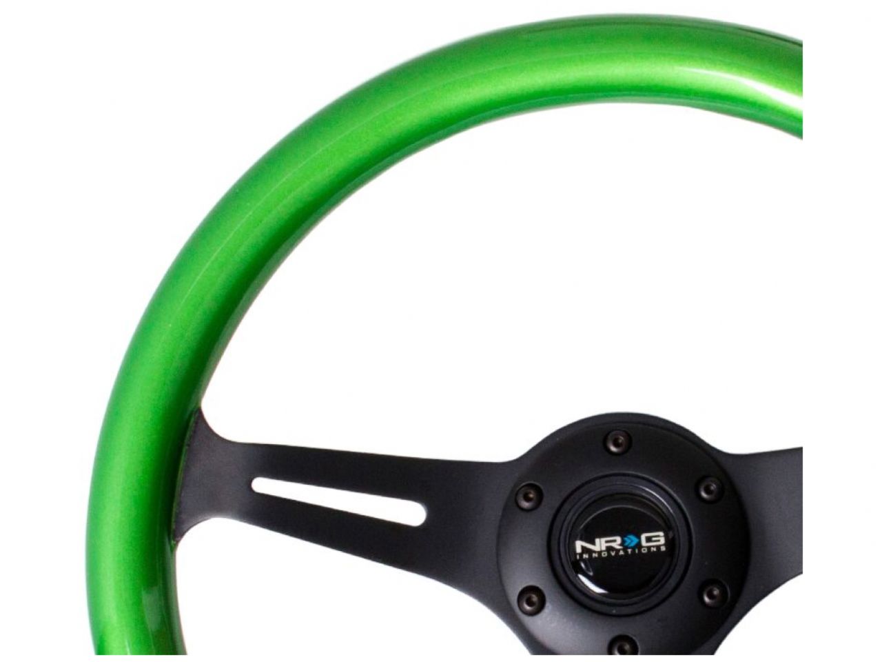 NRG ST-015 Black & Green Painted Wood Steering Wheel