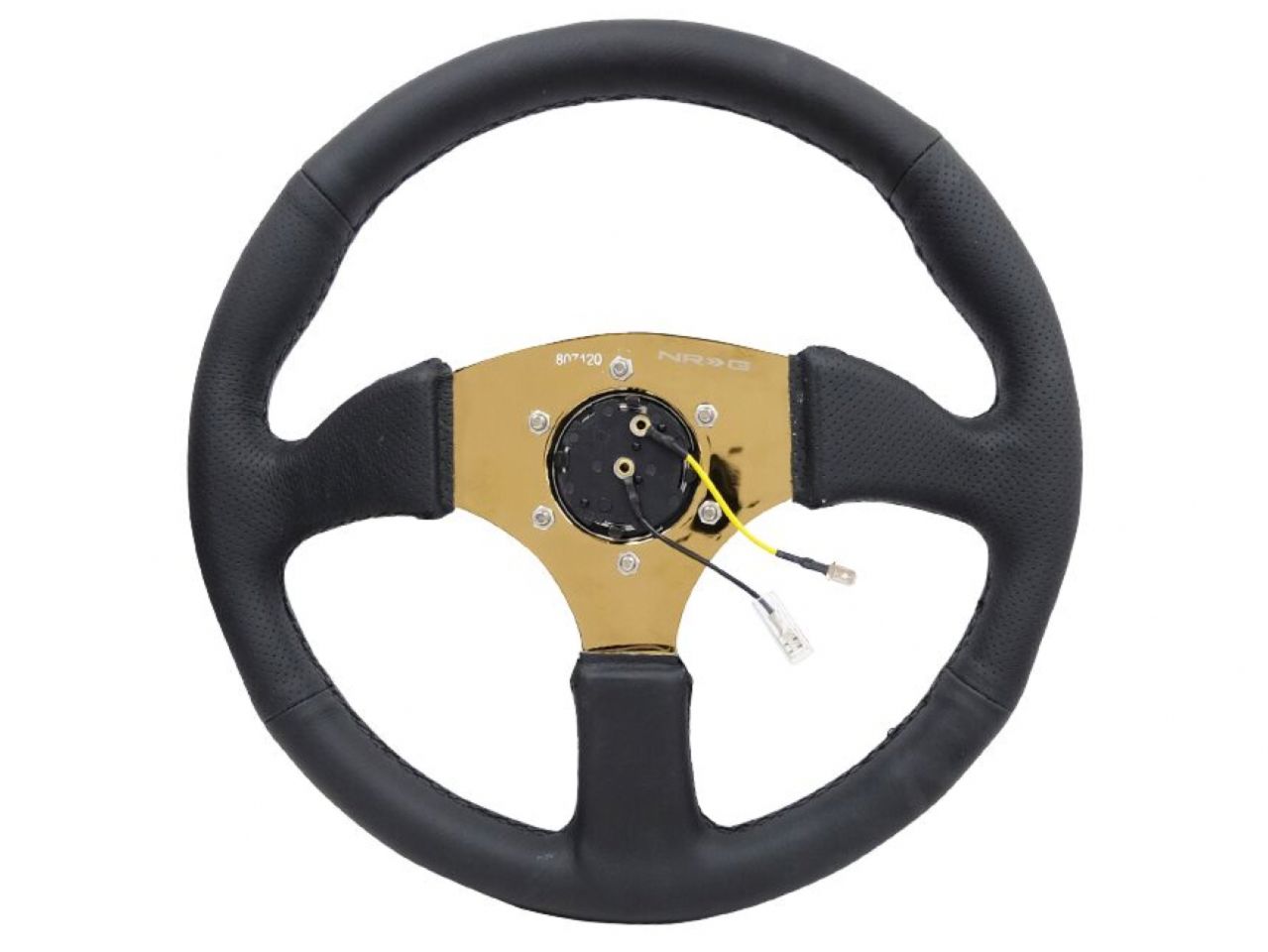 NRG Reinforced Steering Wheel- 350mm Sport Leather Racing (2.5" Deep)