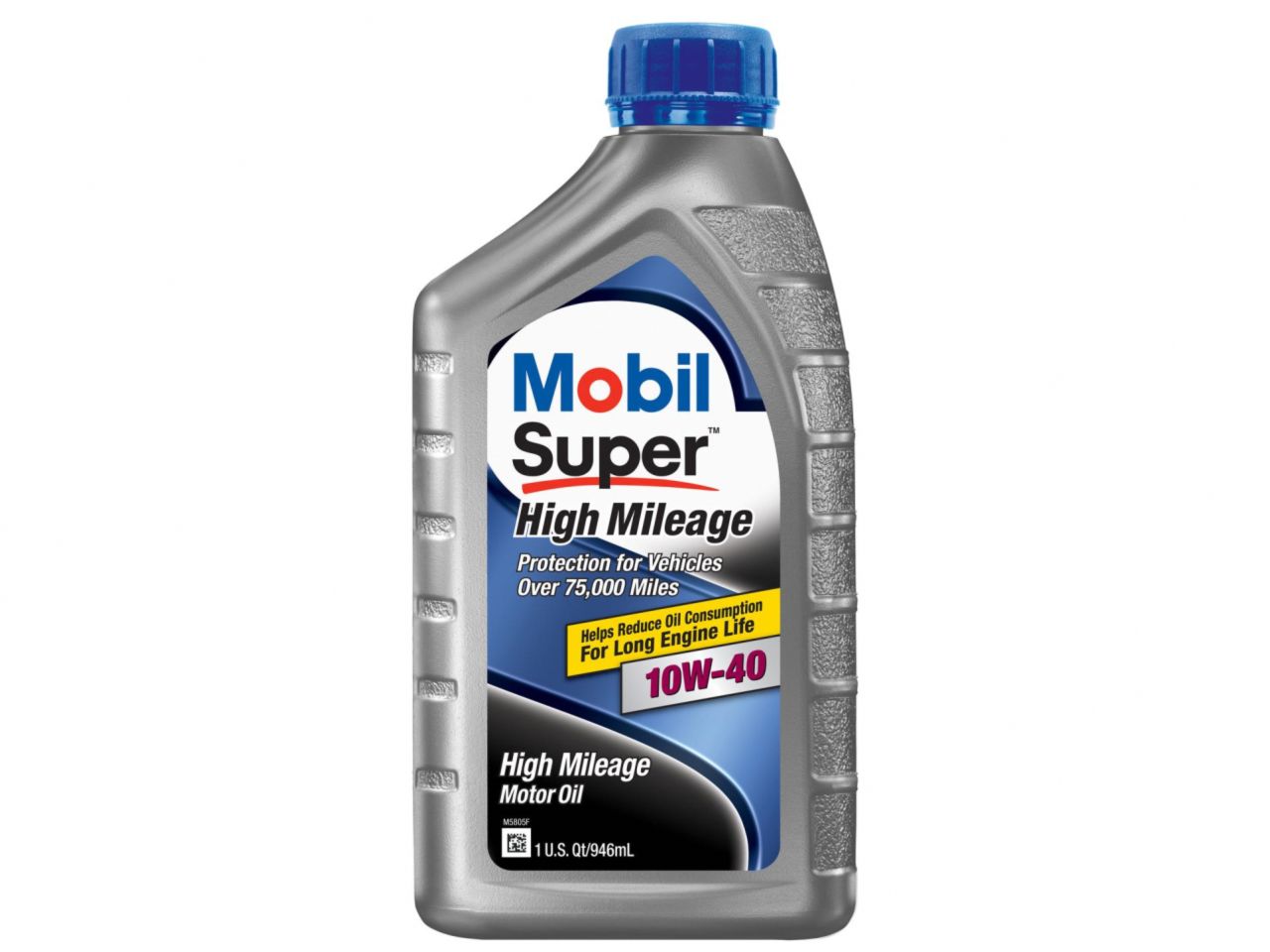 Mobil Motor Oil, Super High Mileage, Mineral, 10W40, 1 qt., Each