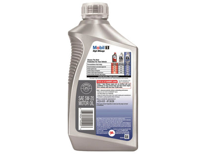 Mobil Motor Oil,  1 High Mileage, Synthetic, 5W20, 1 Qt., Each
