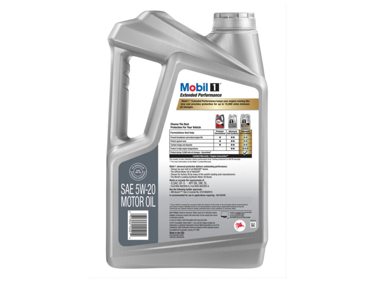 Mobil Motor Oil, Extended Performance, Synthetic, 5W20, 5 Qts., Each