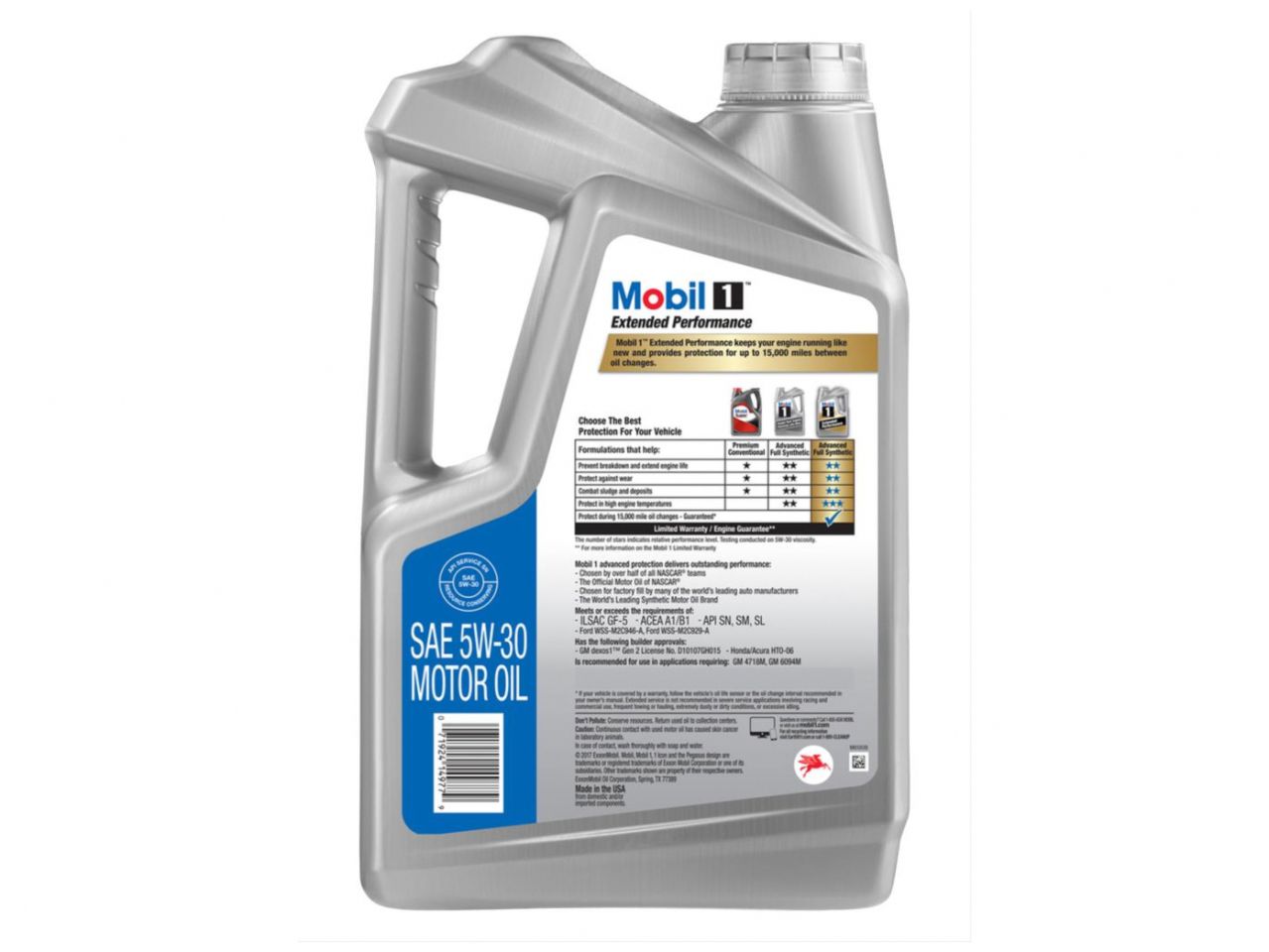 Mobil Motor Oil, Extended Performance, Synthetic, 5W30, 5 Qts., Each