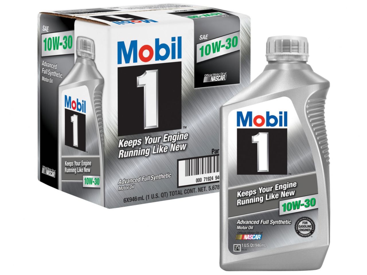 Mobil Motor Oil,  1, Synthetic, 10W30, 1 Qt., Set Of 6