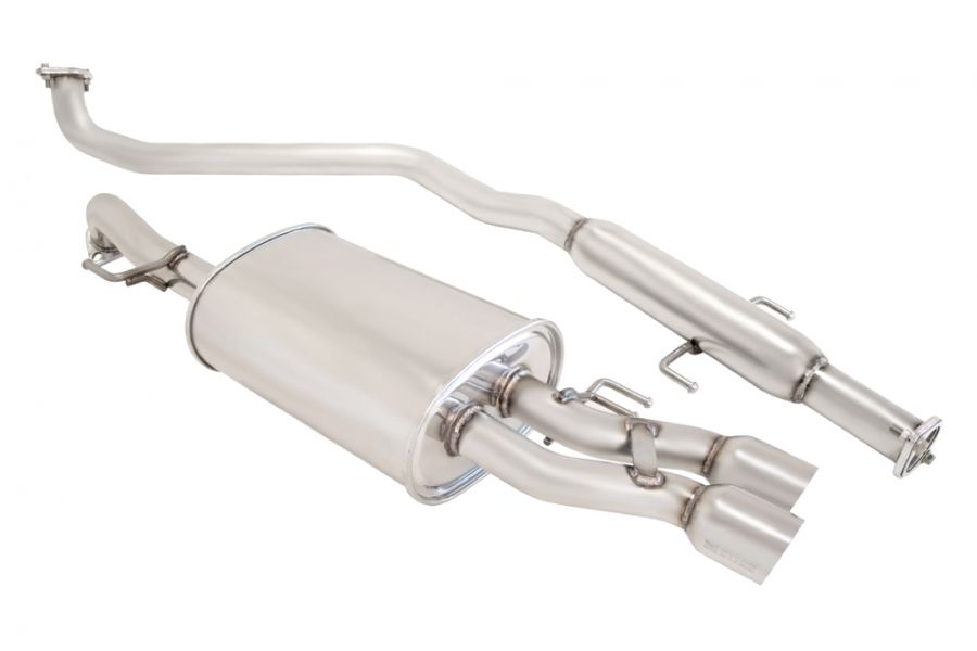 Megan Racing Exhaust System for Kia Forte Koup 10-13 - Dual 4" Burnt Titanium Tips MR-CBS-KFT10-SS-R+M