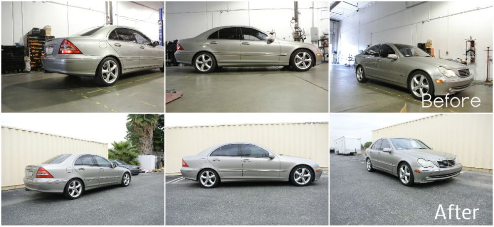 Megan Racing Lowering Springs RWD for 2001-2005 Mercedes Benz C-Class SAE 9254 Cold Wound Steel Powder-Coated Finish