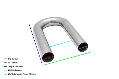 Megan Racing U Tube 63mm - Outer 63mm Inner 60mm Length 445mm Width 260mm MR-U-63