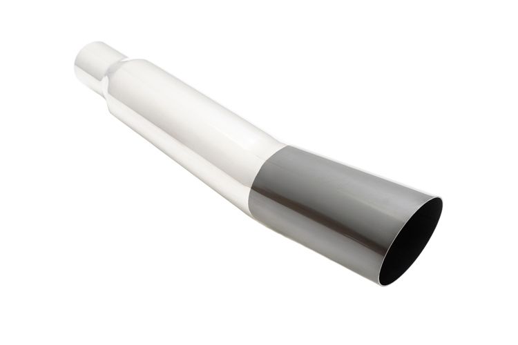 Megan Racing Universal 3" to 4" VIP Exhaust Tips "Blast Pipes" Style - Single - Angled - Black Chrome Tip - MR-UT-S4-BC-V2