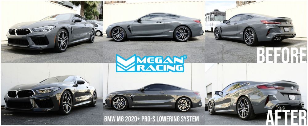 Megan Racing Adjustable Lowering Spring System for BMW M8 2020+ (F92/F93) Adjustable Ride Height Retains Factory Shock Absorbers - MR-HLK-BF90M5-i