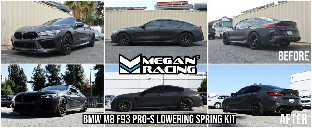 Megan Racing Adjustable Lowering Spring System for BMW M8 2020+ (F92/F93) Adjustable Ride Height Retains Factory Shock Absorbers - MR-HLK-BF90M5-i