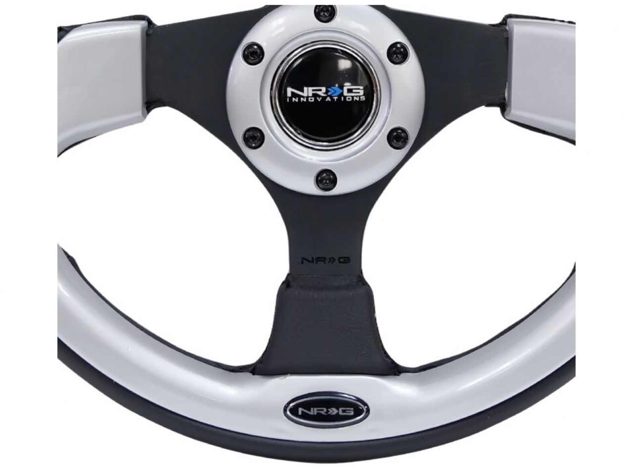 NRG Reinforced Steering Wheel- 320mm Sport Steering Wheel w/ Silver Trim 10TCU