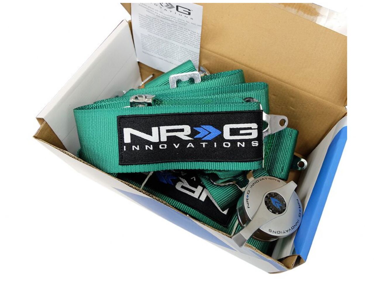 NRG 5 Pt 3inch Seat Belt Harness / Cam Lock- Green
