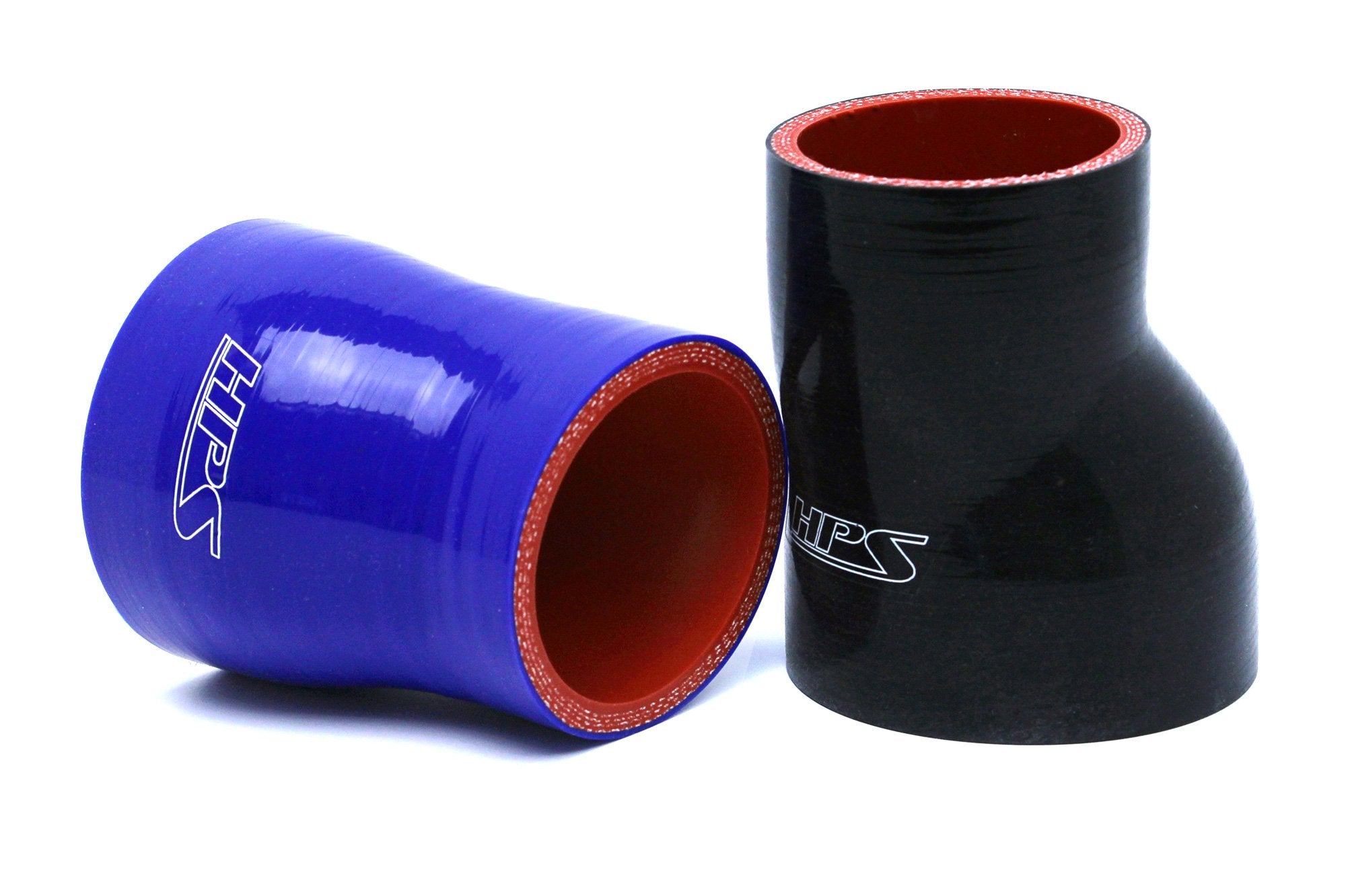 HPS 2-1/2" - 2-3/4" ID Silicone Offset Straight Reducer Coupler Hose, High Temp 4-ply Reinforced, Black or Blue