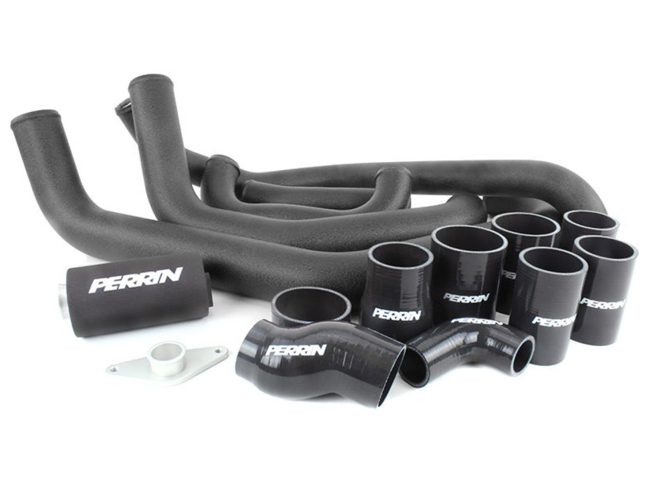 Perrin Performance Front Mount Intercooler Black Boost Tubes / Black Silicone WRX