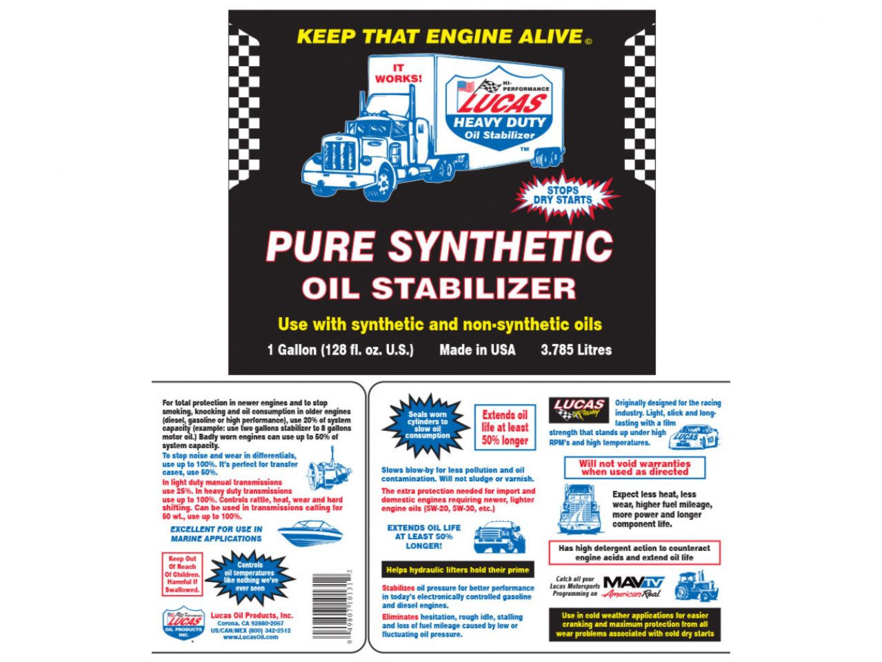 Lucas Oil Synthetic Hd Oil Stabiliz