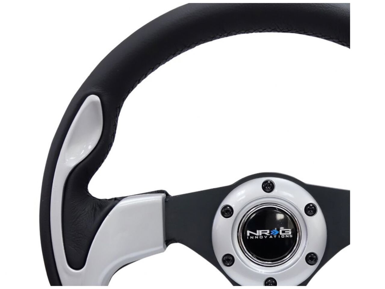 NRG Reinforced Steering Wheel- 320mm Sport Steering Wheel w/ Silver Trim 10TCU