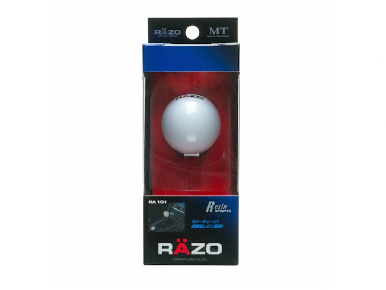 Carmate Round MT Shift Knob, White, Razo Rally