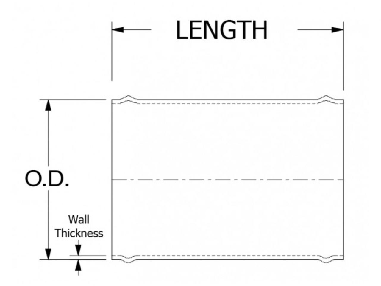 HPS 3.25"(83mm) ODx4" Long 6061 Aluminum Joiner Tube Piping with Bead Roll