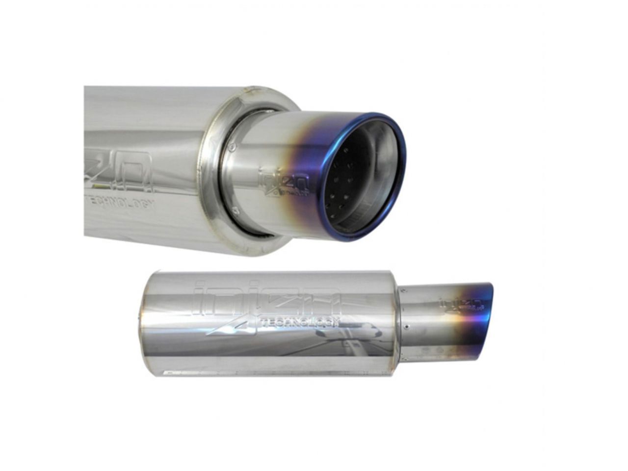 Injen Stainless Steel 3.0 Inch Universal Muffler - Titanium Burnt Rolled Tip