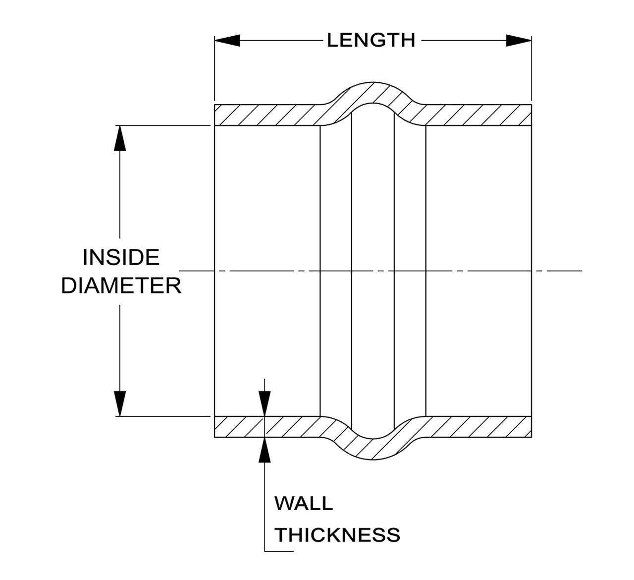 HPS Performance Products HPS Ultra High Temp Aramid Reinforced Silicone Single Hump Coupler Hose, Max. Temperature 500F