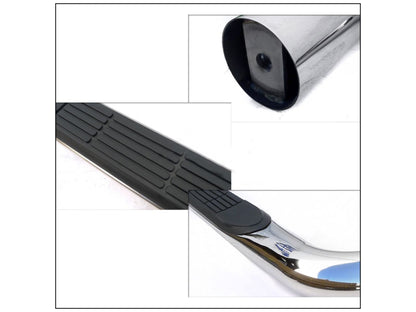 Spec D Tuning 3 Inches Round Side Step Bar Chrome 4 Door-(95-99) Chevy Tahoe