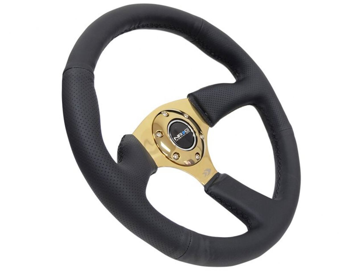 NRG Reinforced Steering Wheel- 350mm Sport Leather Racing (2.5" Deep)