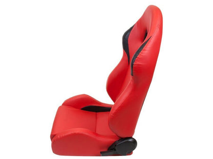 NRG PVC leather Sport Seats Red w/ Black Trim