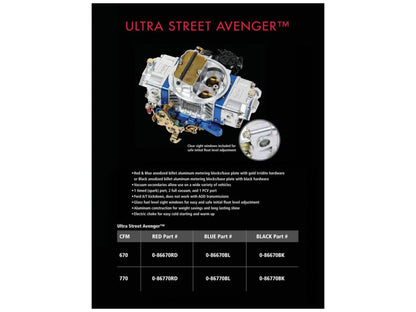 Holley Prem Street Carbs (Avengers)