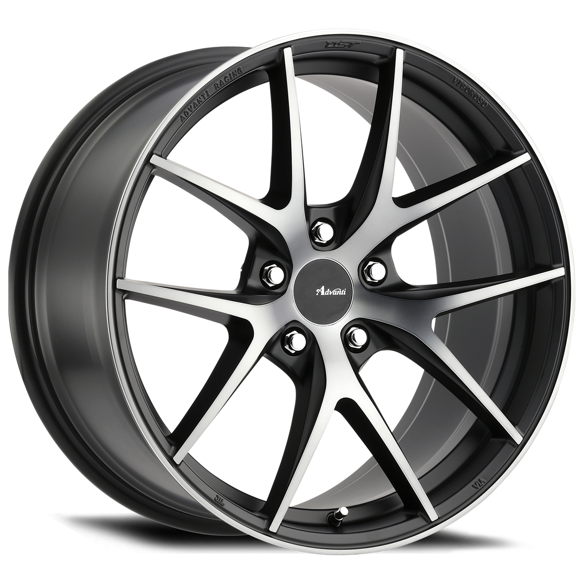 Advanti Racing Vigoroso Wheel Matte Black Smoked Clear 17x7.5 +45 5X108