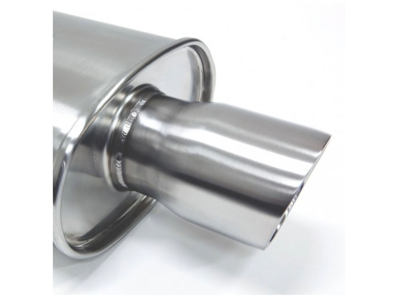 BLOX Racing 2.5in Stainless Steel SL Sport Muffler w/ Double Wall Slant Cut Tip -