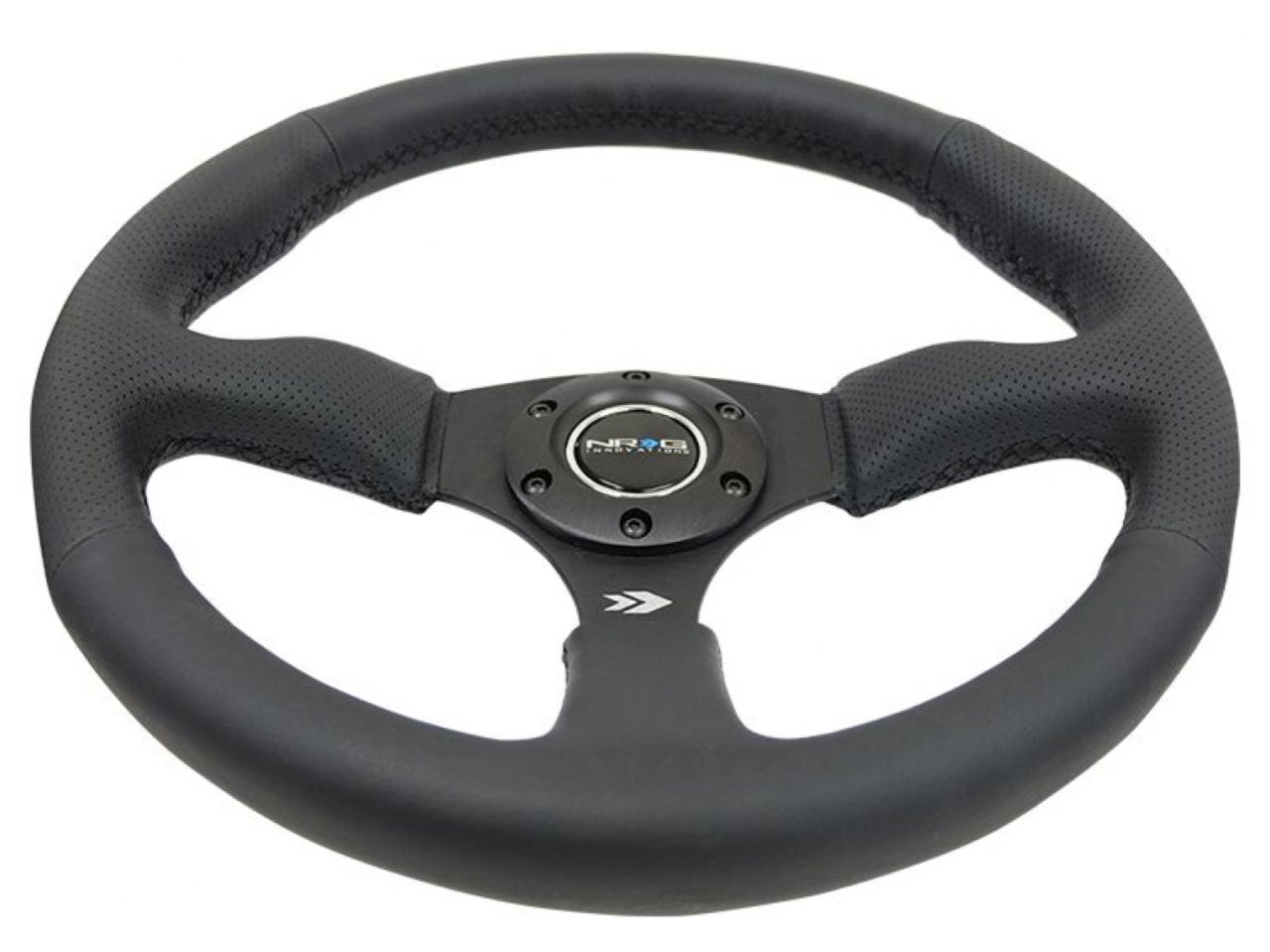 NRG Reinforced Steering Wheel- 350mm Sport Leather Racing (2.5" Deep)