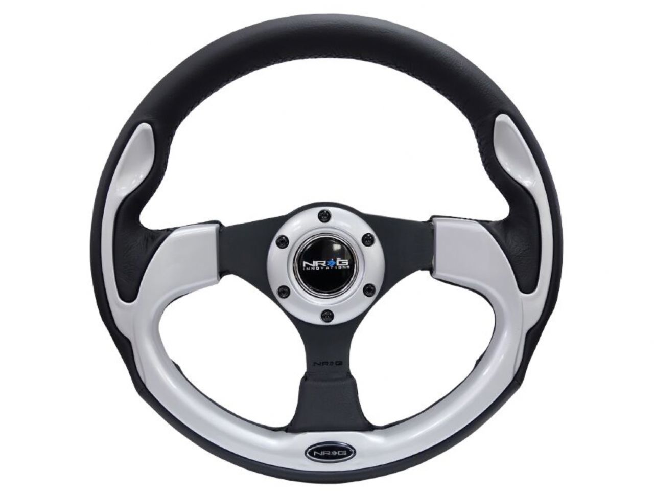NRG Reinforced Steering Wheel- 320mm Sport Steering Wheel w/ Silver Trim 10TCU