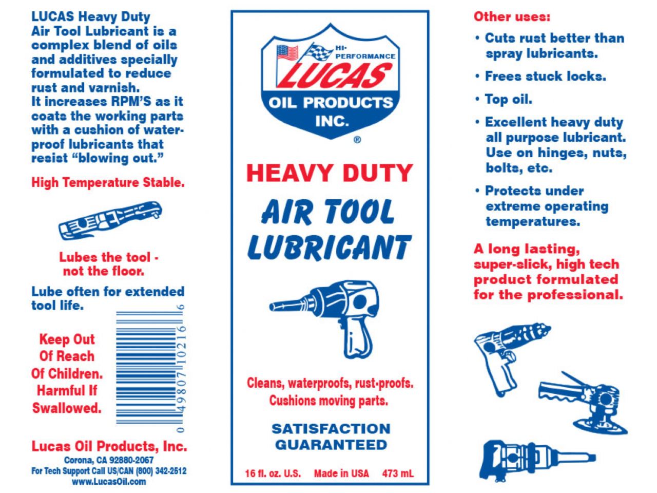 Lucas Oil Air Tool Lubricant/12x1/p
