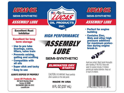 Lucas Oil Assembly Lube/12x1/8 Ounc