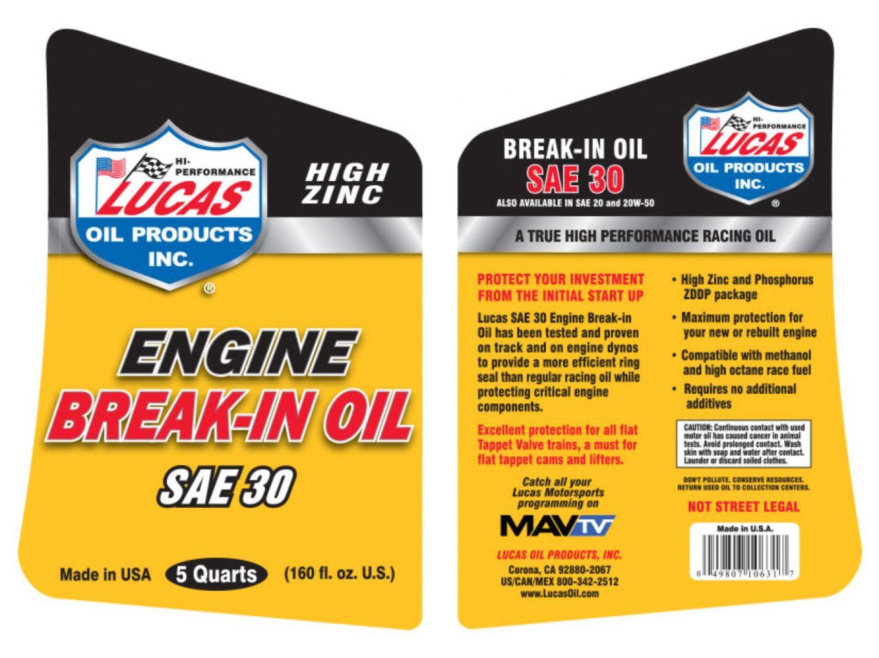 Lucas Oil 20W50 Break-In Oil