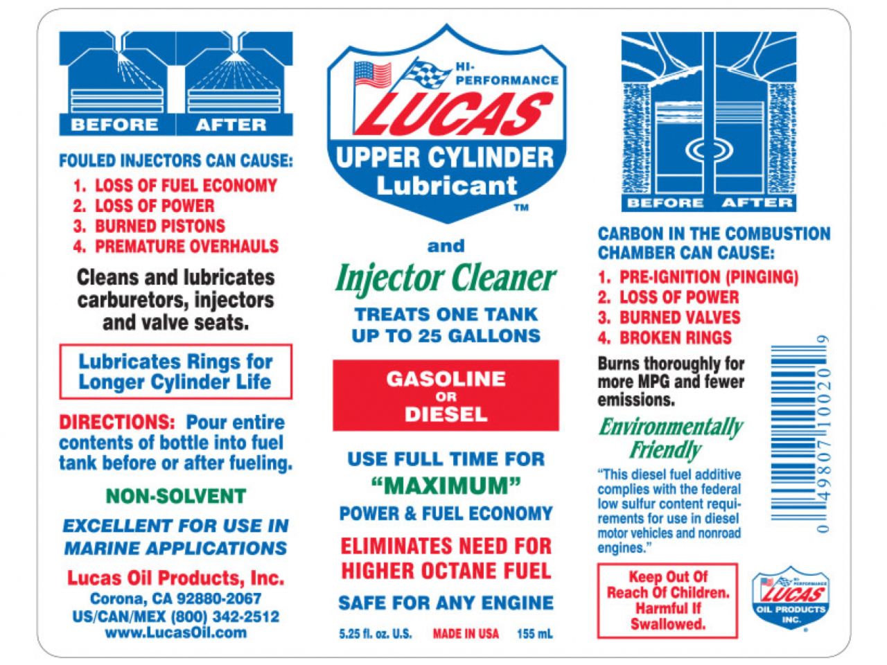 Lucas Oil Injection Cleaner 5.25 Oz