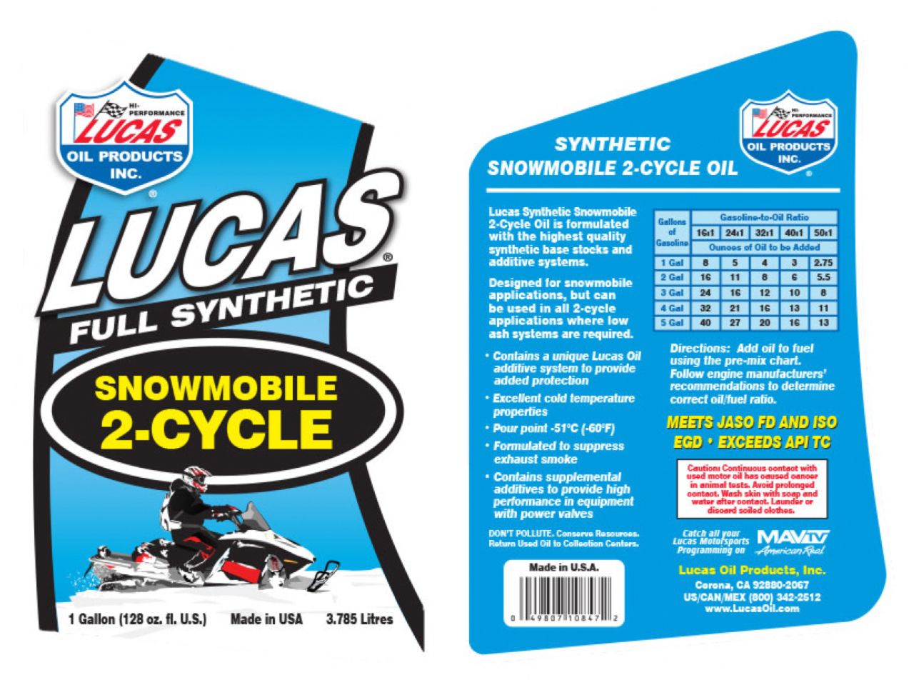 Lucas Oil Syntheitc Snowmobile Oil